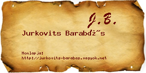 Jurkovits Barabás névjegykártya